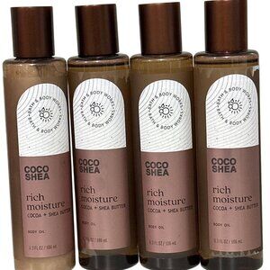 Qty 4- Bath & Body Works Coco Shea Rich Moisture Body Oil 6.3 Fl Oz